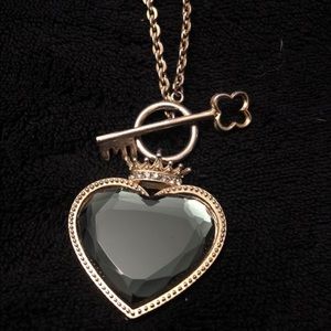 Heart and key necklace